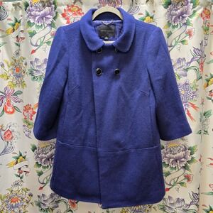 Banana Republic‎ Women's Royal Blue Wool Blend Double Breasted Coat Small